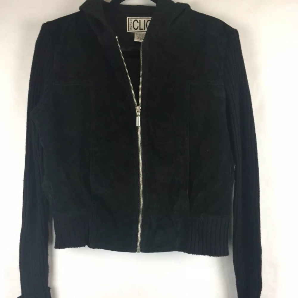 @ Clio Womens Suede Jacket Stretch Sleeves  8 (BA)